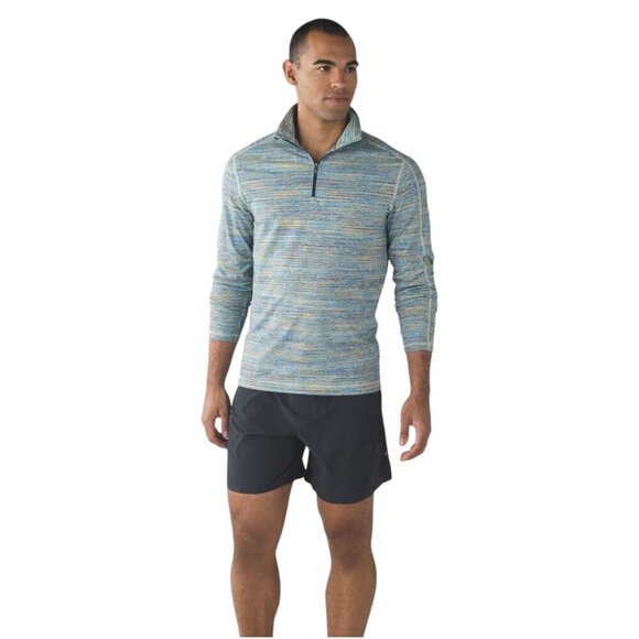 Lululemon Surge Warm 1/2 Zip In Space Dye Camo Deep Navy Alberta Lake Sz XL - Picture 1 of 12